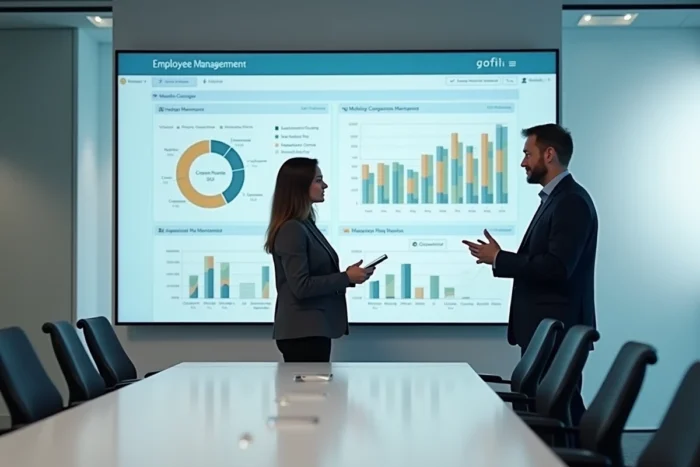 Équipe RH BNP Paribas analysant les données de carrière et de paie sur un tableau de bord Alis